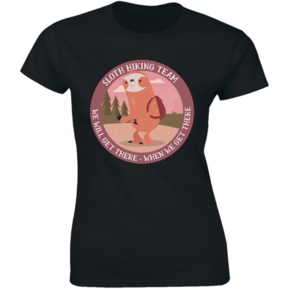 Sloth Hiking Team We Will Get There Womens T-shirt